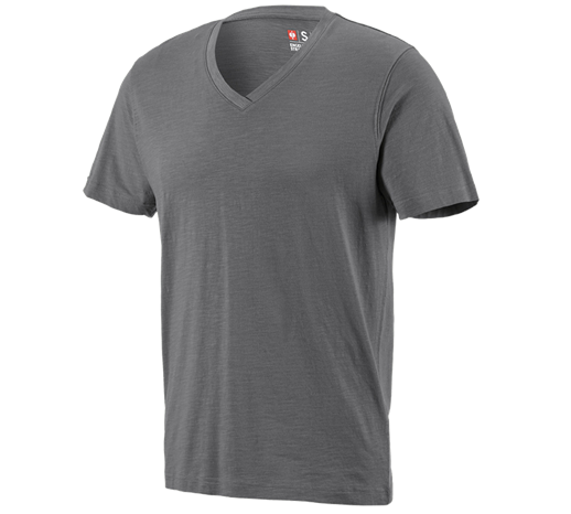 e.s. T-Shirt cotton slub V-Neck